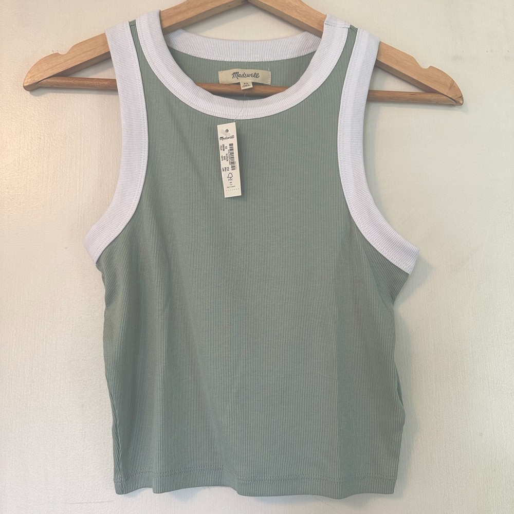 Madewell Brightside Rib Cutaway Crop Tank
